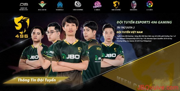 JBO là nhà tài trợ đội tuyển Việt Nam - Dota 2