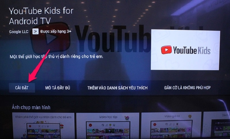Điều chỉnh và thay đổi các cài đặt các mục trong YouTube Kids